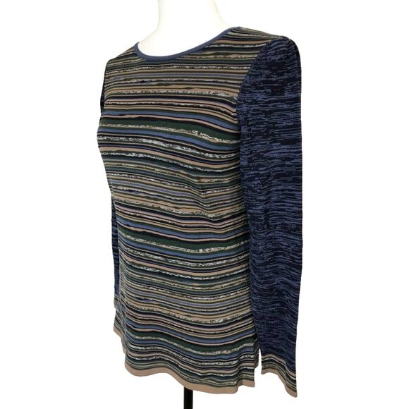 BROOKS BROTHERS Long Sleeve Nylon Sweater Womens Size XS Striped Made in Italy - Picture 4 of 7